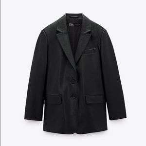 ZARA FAUX LEATHER OVERSIZED BLAZER NWT